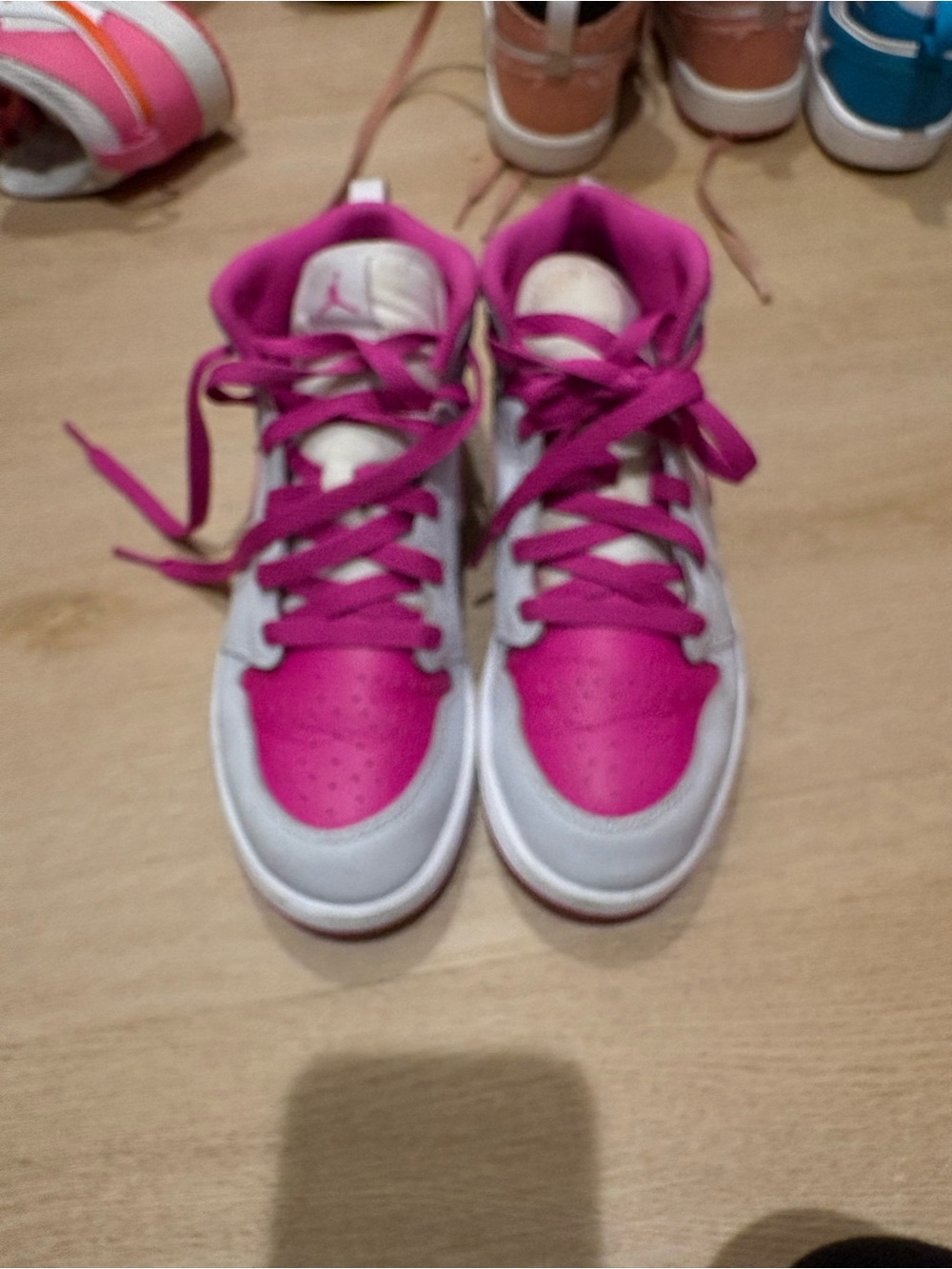 Nike Kids White and Hot Pink High-Top Sneakers